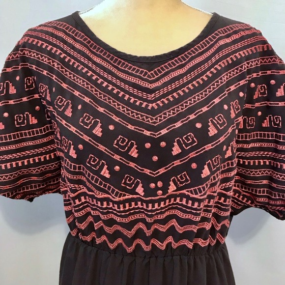 Under Skies Mini Embroidered Dress Women L - Picture 2 of 12